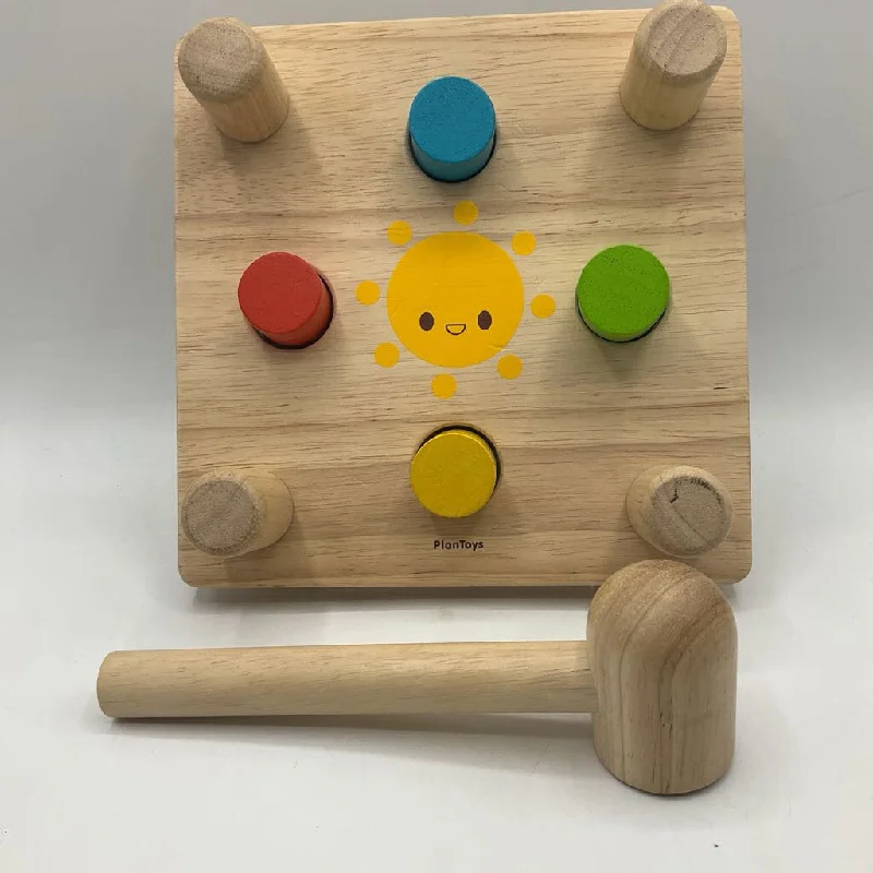 imaginative wooden toys Plan Toys Wooden Green/Blue/Yellow/Red Sun & Moon Pound Table imaginative wooden toys Plan Toys Wooden Green/Blue/Yellow/Red Sun & Moon Pound Table