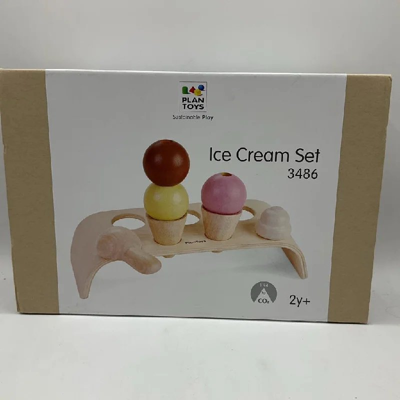 intricately carved wooden toys                   Plan Toys Wooden Ice Cream Set