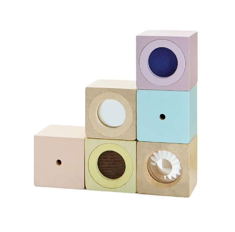 sturdy and long-lasting wooden toys for active play                   Sensory Blocks - Multicolour