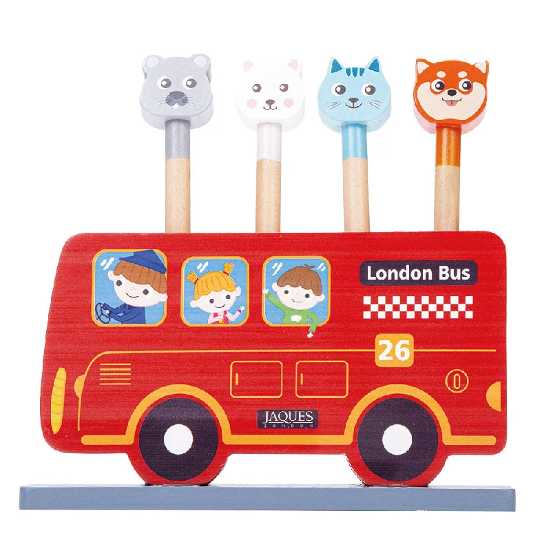 robust and durable wooden toys that are built to last                   Bus Toy - Pop Up Toy
