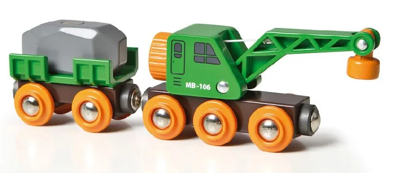 historically inspired wooden toys that teach history                   Brio 33698 Clever Crane Wagon