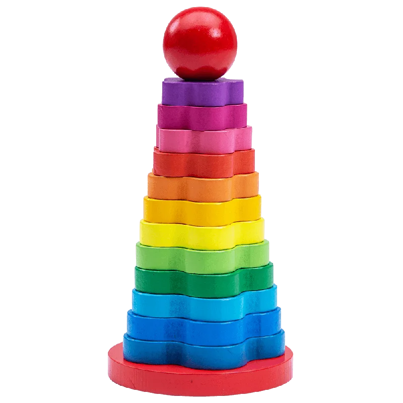 thoughtfully designed wooden toys              Stacking Rings Toy - Wooden Rainbow Toy