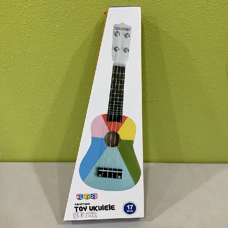sustainably sourced wooden toys                   Size 17": Play22 Rainbow Wooden Toy Ukulele Guitar w/ Box
