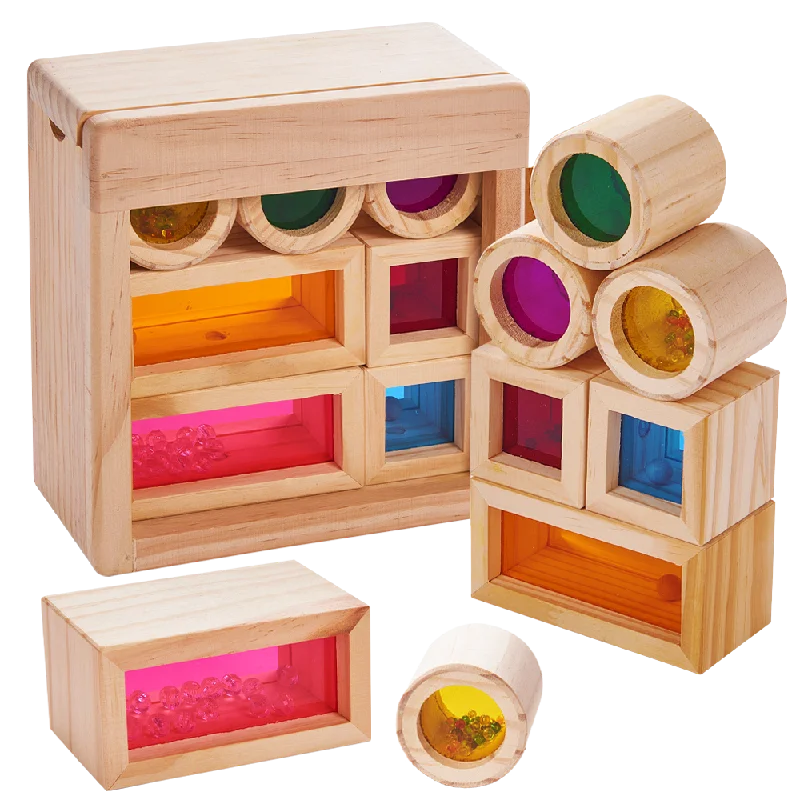 thoughtfully designed wooden toys              Wooden Baby Blocks - Sensory Toy
