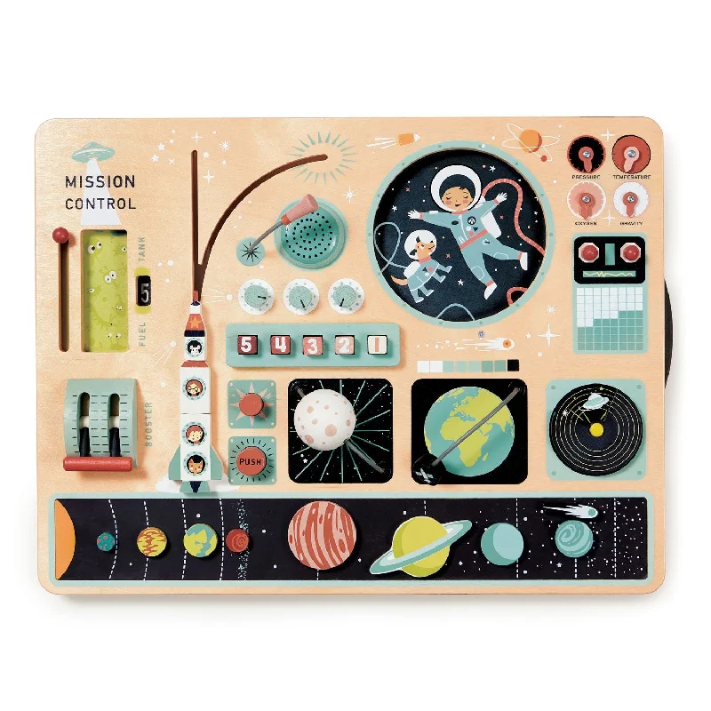 engaging wooden toys                   Tender Leaf Toys Space Station Activity Board