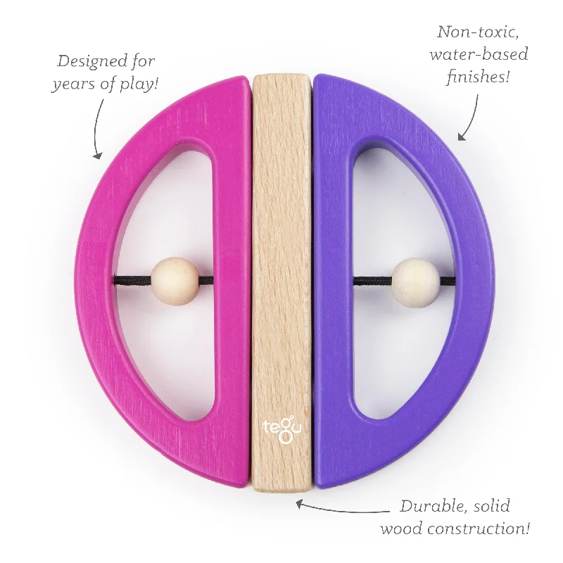 engaging wooden toys                   Tegu Swivel Bugs Pink & Purple Magnetic Wooden Blocks