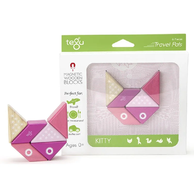eco-friendly and sustainable wooden toys that promote environmental awareness                   Tegu Travel Pal Kitty Magnetic Wooden Blocks
