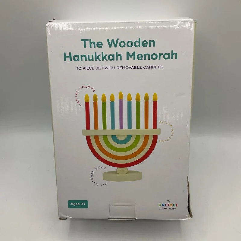 eco-friendly and sustainably made wooden toys The Wooden Hanukkah Menorah 10pc Set W/Removable Candles eco-friendly and sustainably made wooden toys The Wooden Hanukkah Menorah 10pc Set W/Removable Candles