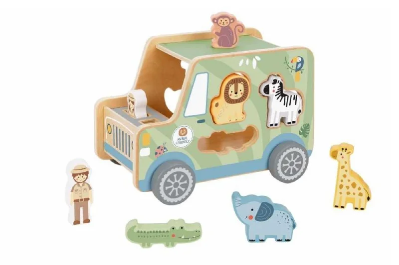 safe wooden toys for babies              My Forest Friends - ANIMAL JEEP