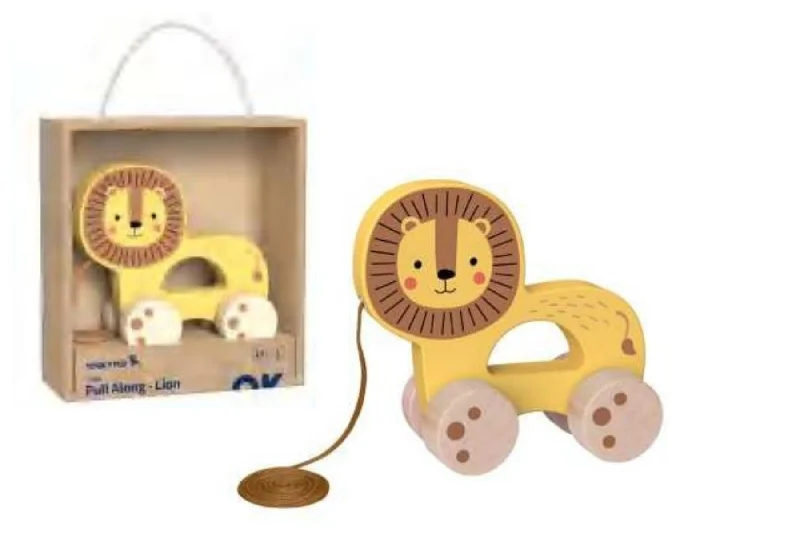 classic wooden toys for kids                Tooky Toy - PULL ALONG - LION