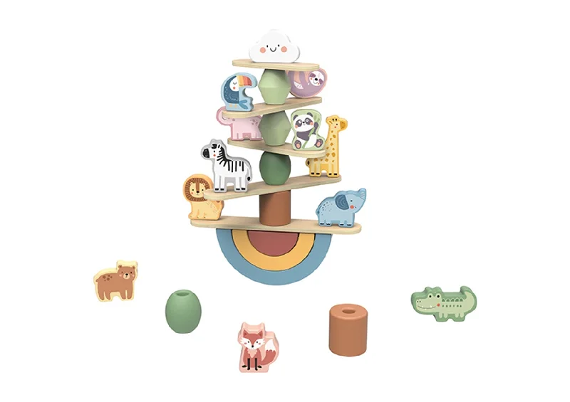 skillfully crafted wooden toys                   Tooky Toy - STACKING ANIMALS