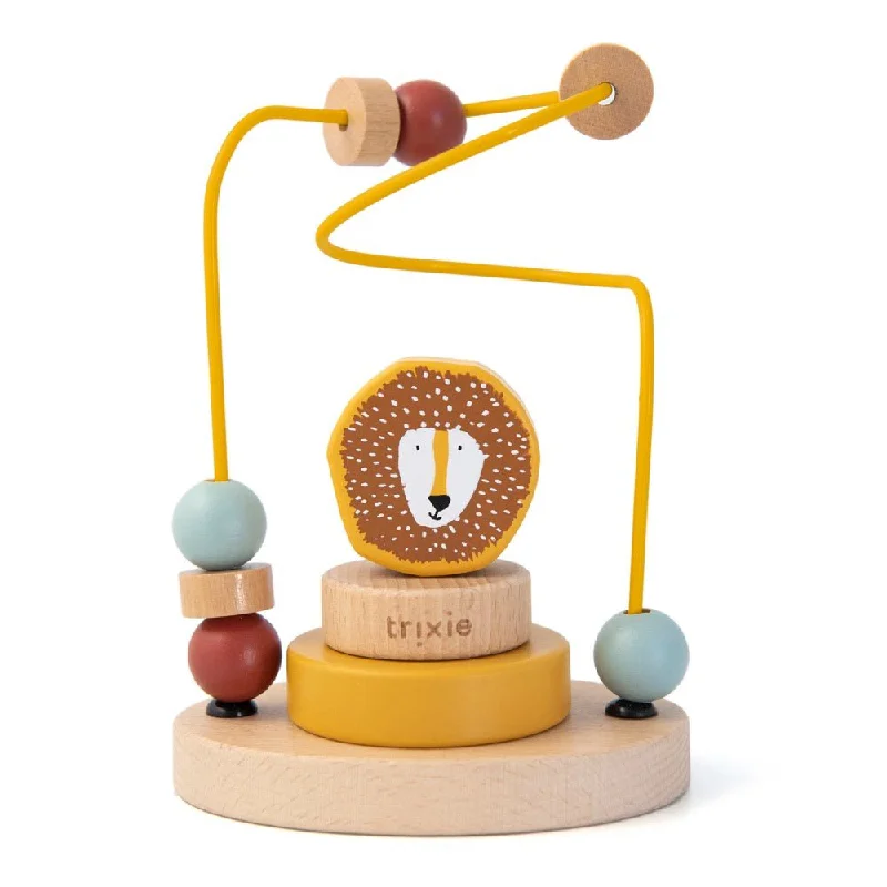 robust and child-safe wooden toys for all ages                   Trixie: Wooden Beads Maze - Mr. Lion