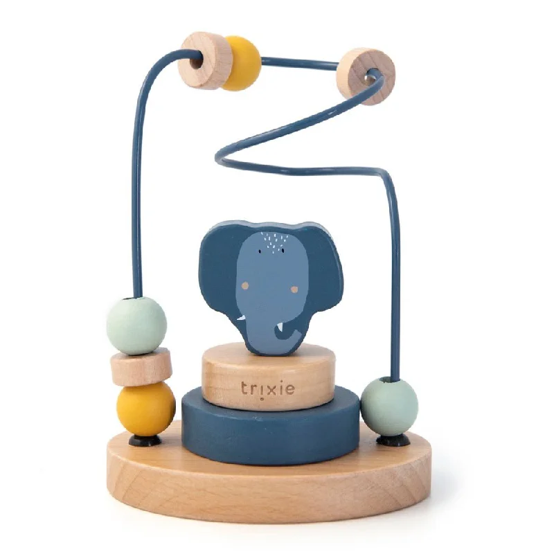 thoughtfully crafted and safe wooden toys                   Trixie: Wooden beads maze - Mrs. Elephant