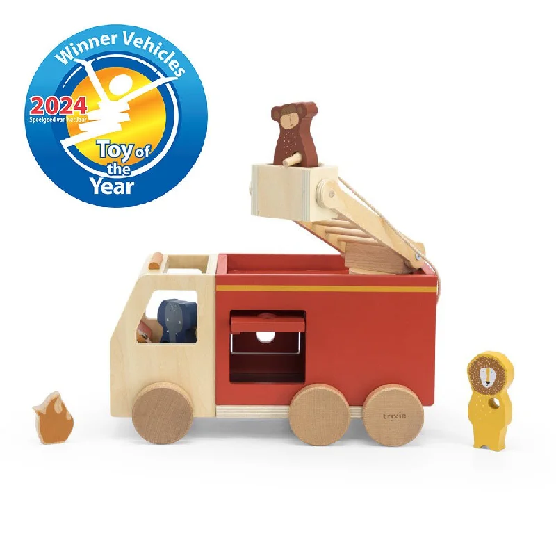 robust and durable wooden toys that are built to last                   Trixie: Wooden Fire Truck