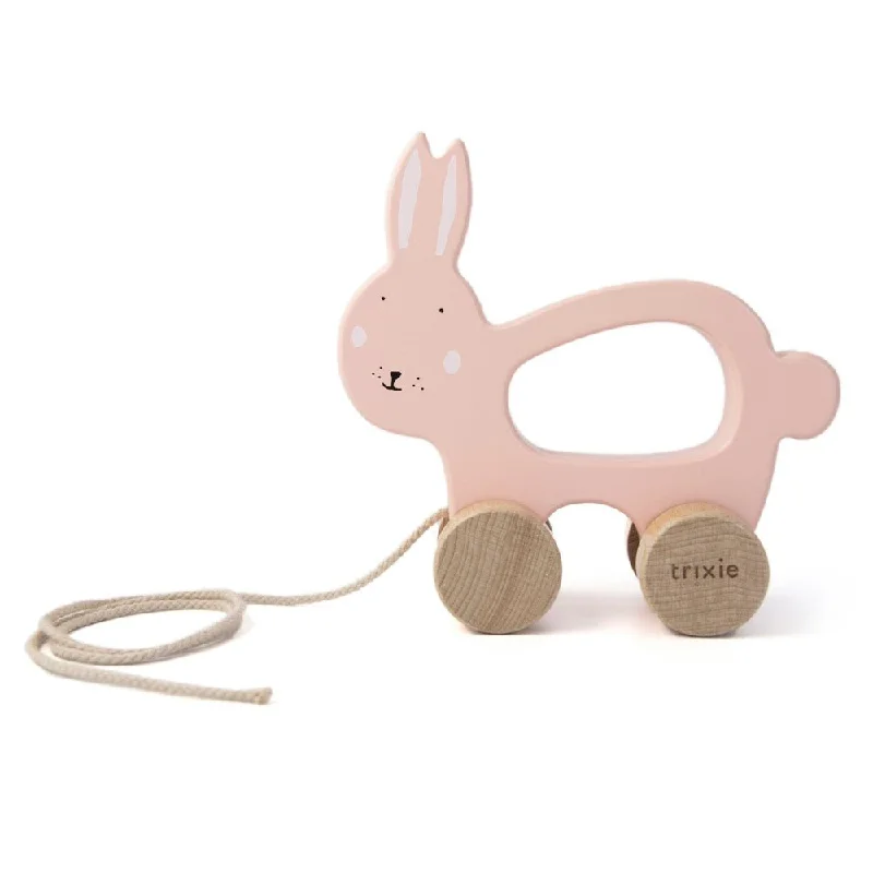 enchanting wooden toys that spark imagination                   Trixie: Wooden Pull Along Toy - Mrs. Rabbit