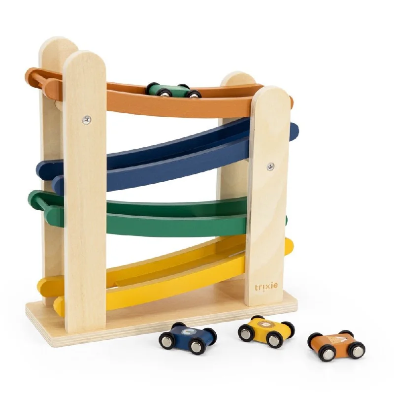 durable wooden toys                  Trixie: Wooden Ramp Racer with 4 Cars