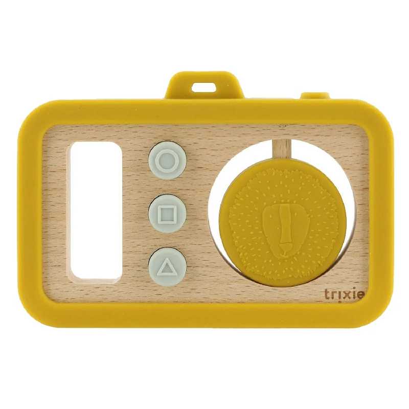 skillfully crafted wooden toys                   Trixie: Wooden silicone baby camera - Mr Lion
