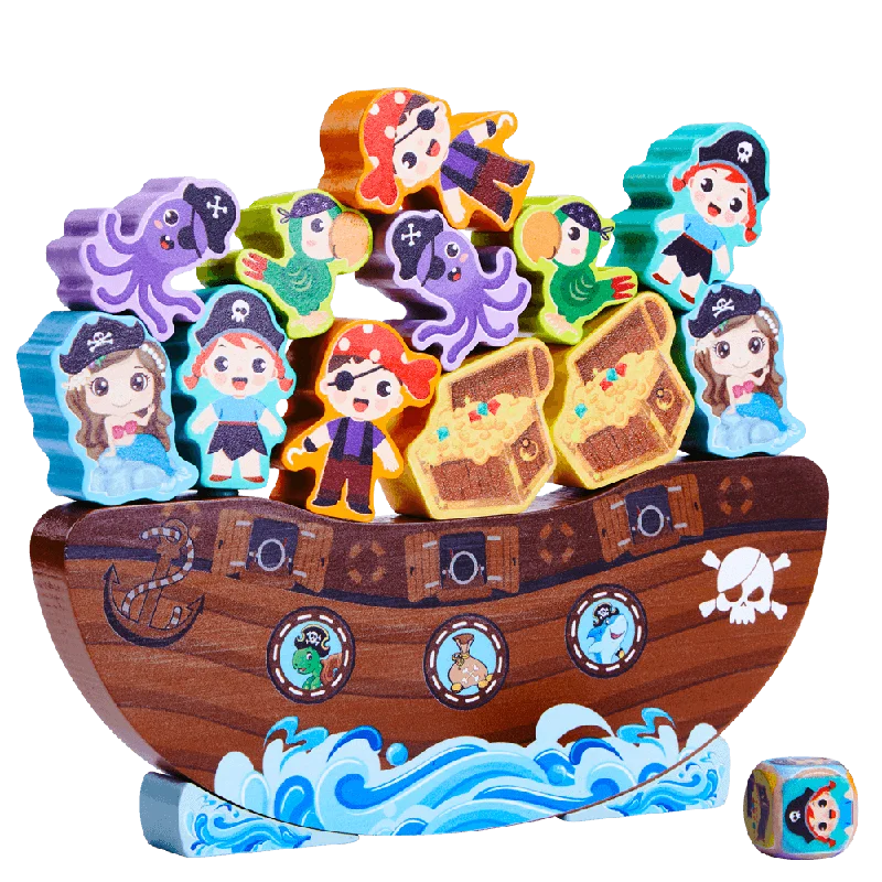 classic wooden toys for kids                Pirate Game - Stacking Toy