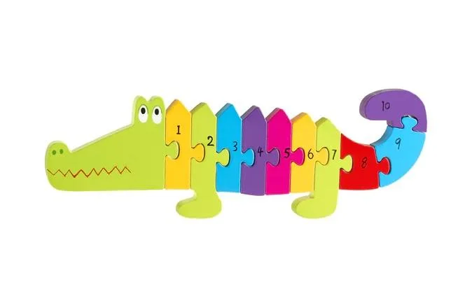 durable wooden toys                  Wooden Crocodile Learn Your Numbers Puzzle