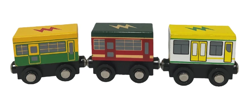 eco-friendly and sustainably made wooden toys                   Toyslink - Wooden Magnetic Melbourne Tram Set