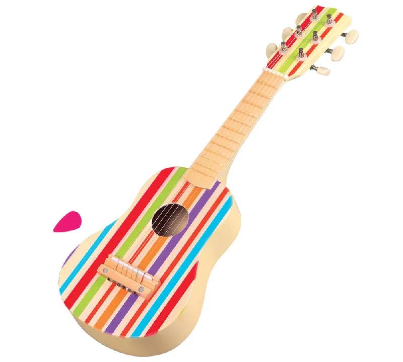 environmentally conscious wooden toys                 Wooden Striped Guitar