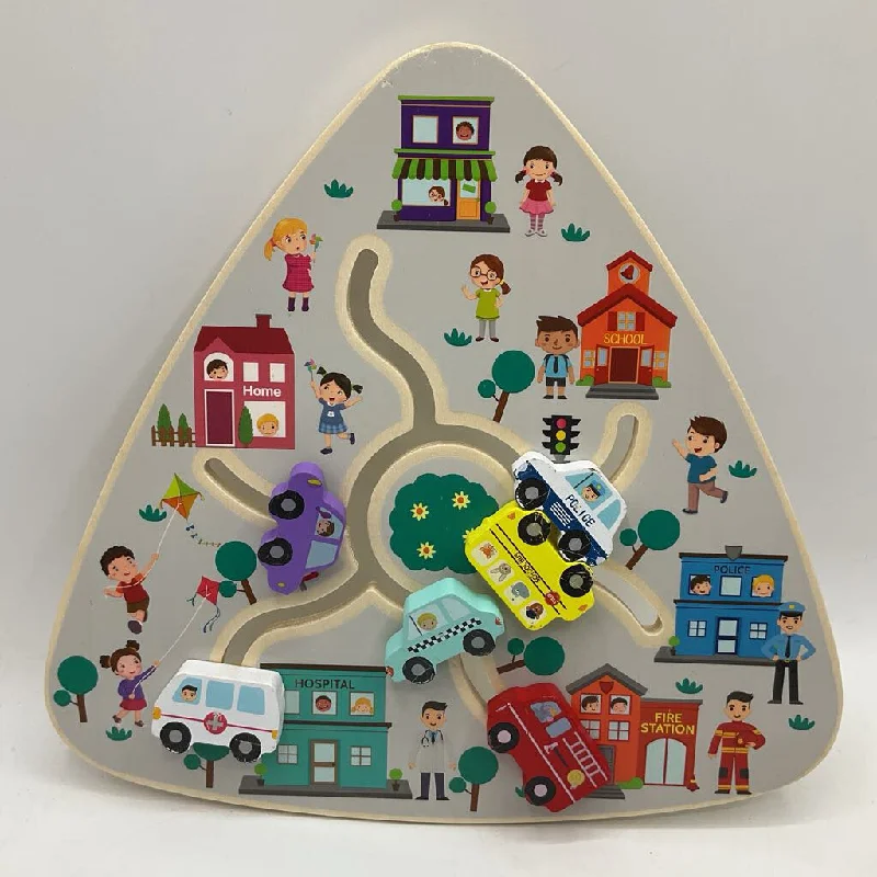 enchanting and whimsical wooden toys for children                   Wooden Traffic Maze Toy