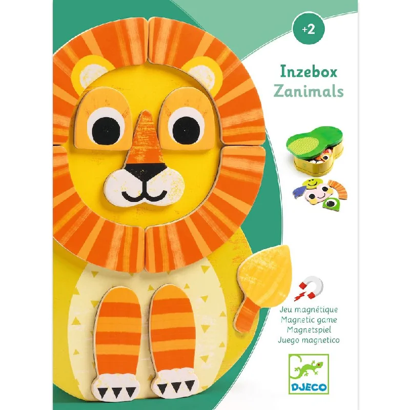 intricately designed wooden toys                 Djeco InZeBox Zanimals - Wooden Magnetics Game