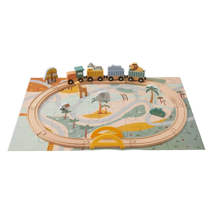detailed wooden toys                 Zookabee - Animal Puzzle Train Station