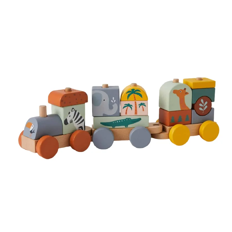 sustainably sourced wooden toys                   Zookabee - Africa Animal Train Set