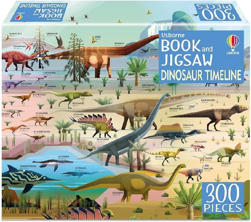 Thought-provoking puzzles 3 USBORNE BOOK AND JIGSAW: DINOSAUR TIMELINE