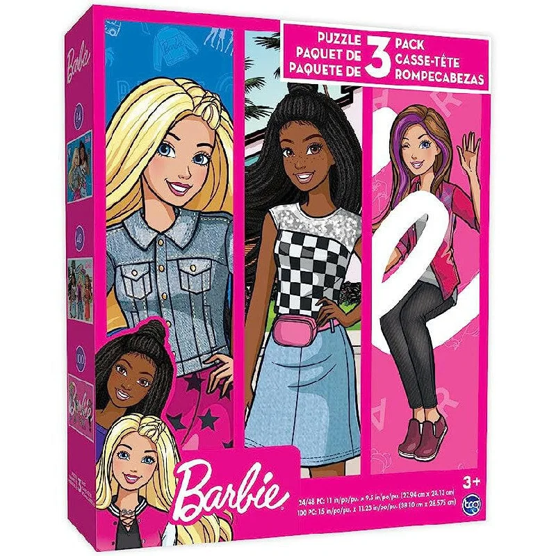 Intricate puzzles Barbie  3 in 1 Jigsaw Puzzles for Kids