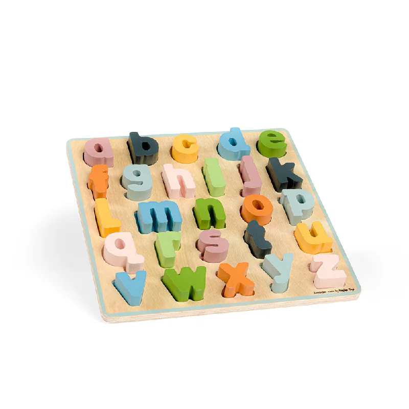 Age-appropriate puzzles Bigjigs Toys Lower Case Wooden Abc Puzzle - Scandi