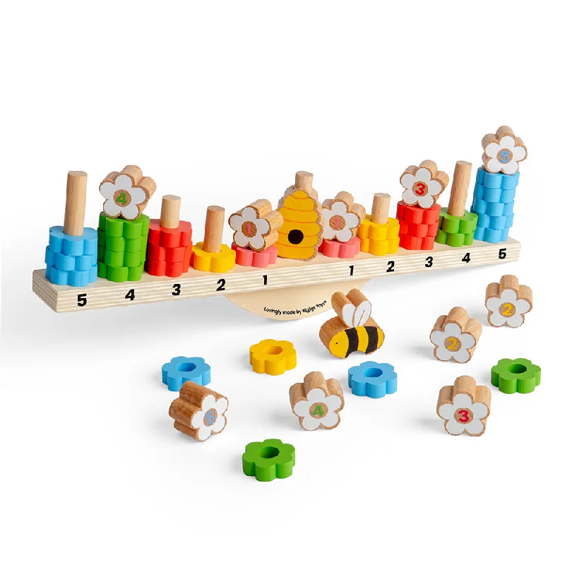 Intricate puzzles Bigjigs Toys Wooden Bee Balanced Game, With Cotton Drawstring Bag