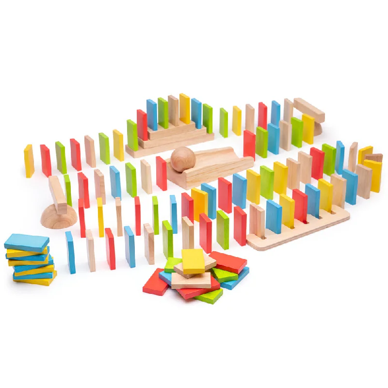 Entertaining games Bigjigs Toys Wooden Domino Run Game, Includes 110 Play Pieces