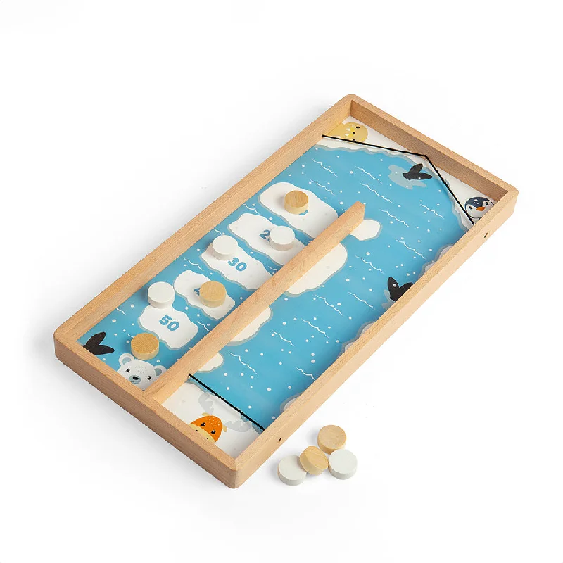 Multi-level puzzles Bigjigs Toys Wooden Ice Puck Game, Complete With 10 Counters