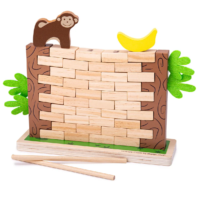 Addictive games Bigjigs Toys Wooden Jungle Crash Game, Tumble Tower Game