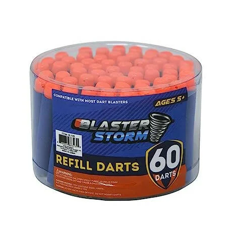 Thought-provoking puzzles Blaster Storm 60 Foam Darts in PVC tub- Dart Size 7cm
