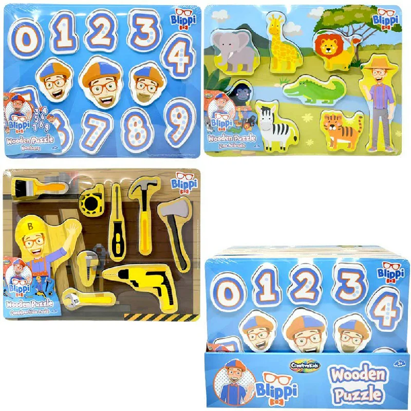Exciting gamesBlippi Wooden Puzzles Creative Kids For Boys And Girls