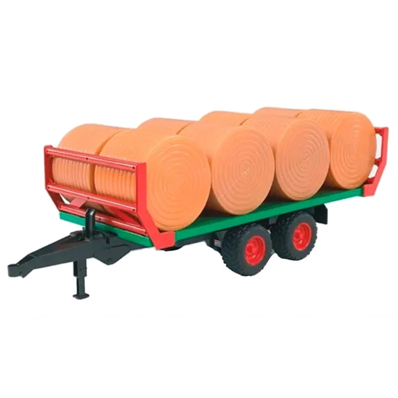 Realistic toy carsBruder Bale Transport Trailer with 8 Round Bales