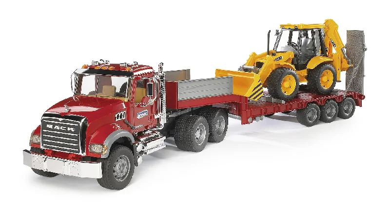 High-quality materials toys bruder MACK Granit-Tieflader und JCB 4CX