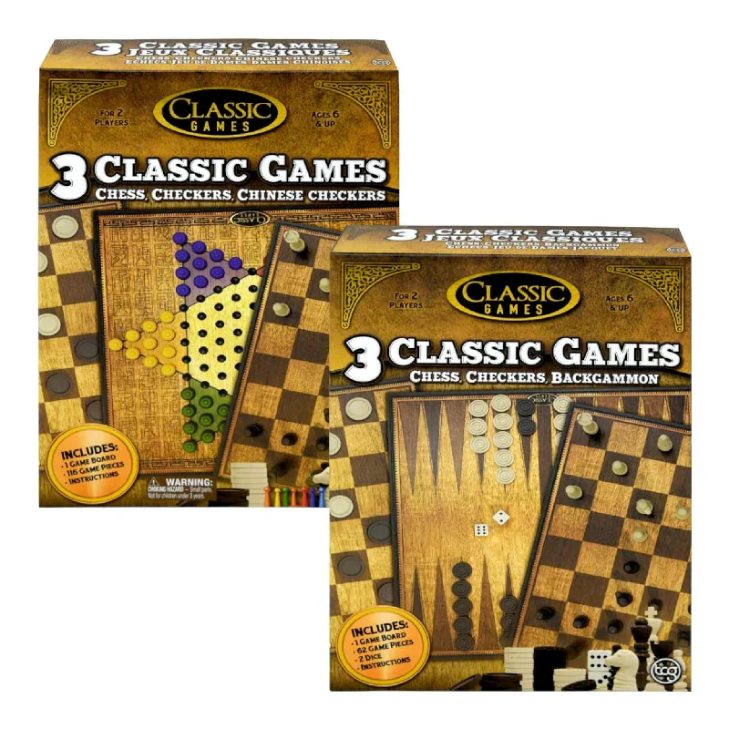 Casual games Chess, Checkers & Backgammon 3 In 1 Classic Board Game Set