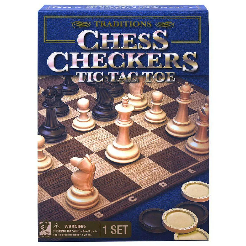 Innovative gamesChess Checkers Tic Tac Toe... For 2 Players, Age 6+