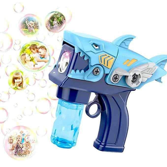 Fun gamesDIY Shark Bubble Machine Bubble Blower for Kids, with Bubble Gun with Bubble Solution