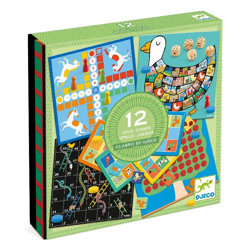 Time-consuming puzzles Djeco: 12 Games in a Box  - Classic Game