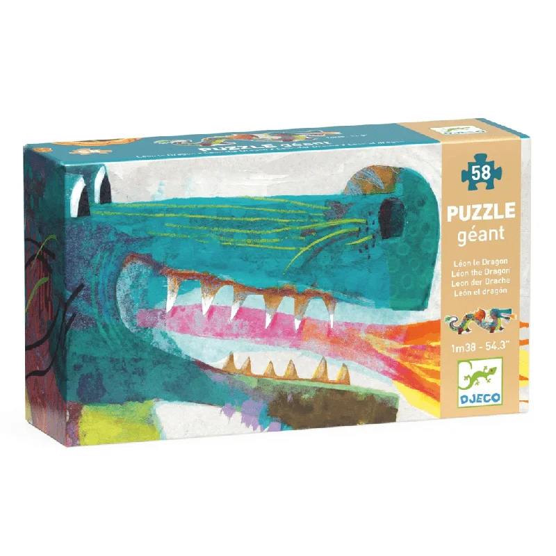 Challenging puzzles Leon the Dragon 58 Piece Giant Floor Jigsaw Puzzle