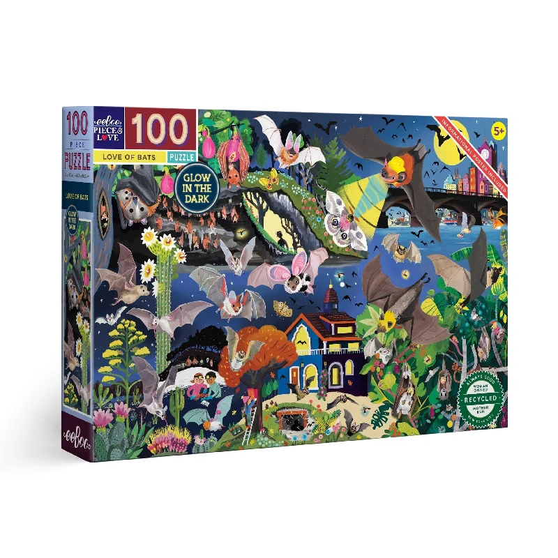 Challenging puzzles Love of Bats 100 Piece Jigsaw Floor Puzzle