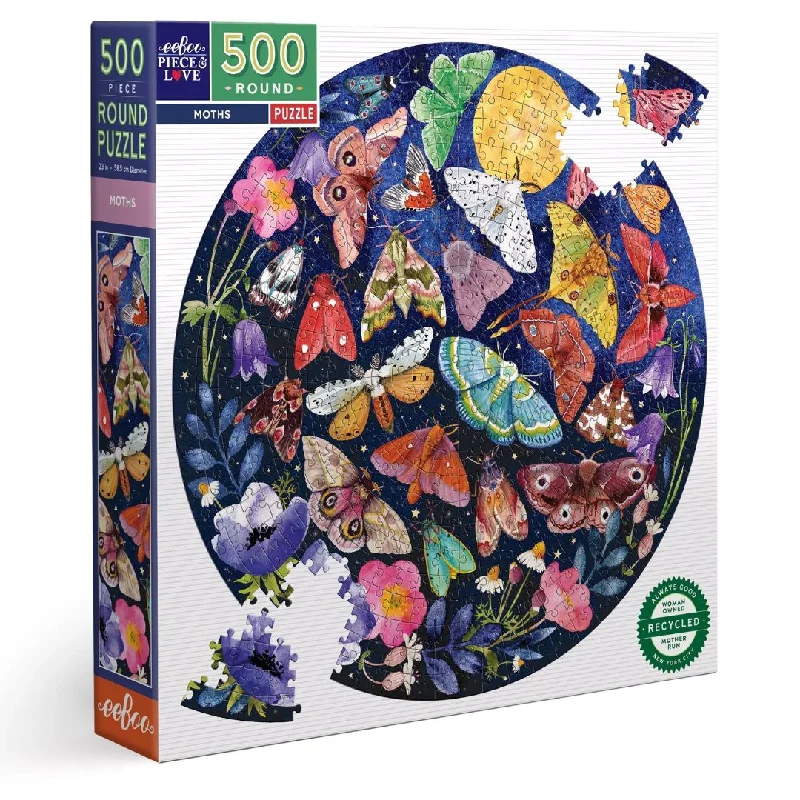Multi-level puzzles Moths 500 Piece Round Puzzle