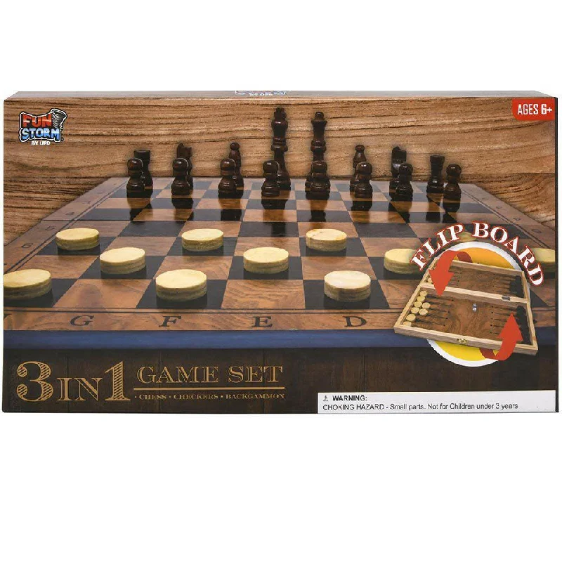 Logical puzzles Fun Storm Chess, Checkers, Backgammon 3 in 1 Game Set