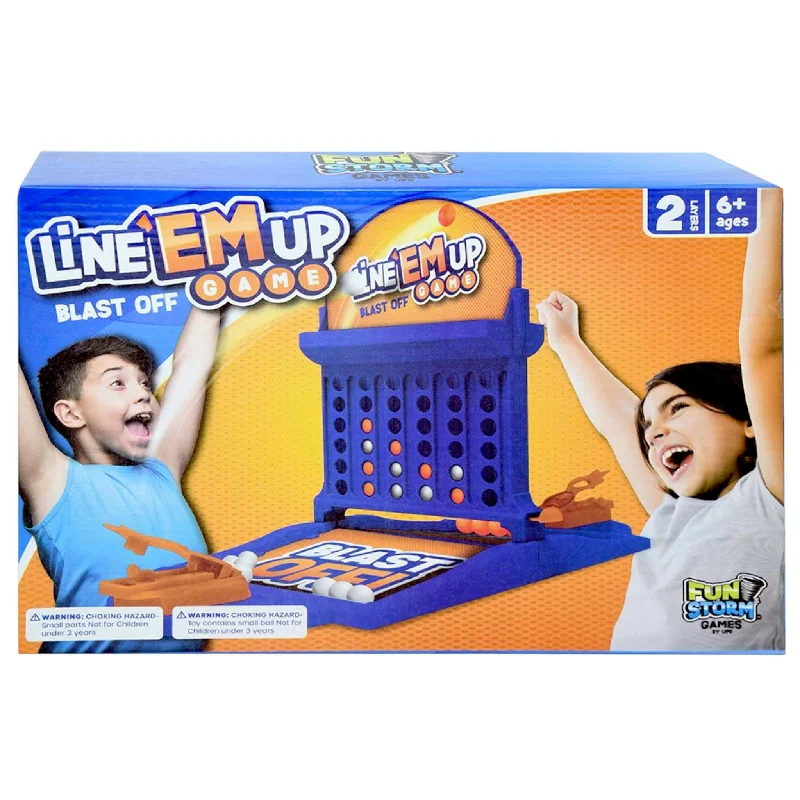 Multi-level puzzles Fun Storm Line 'Em Up Blast off Game in box - 2 Player Game Ages 6+