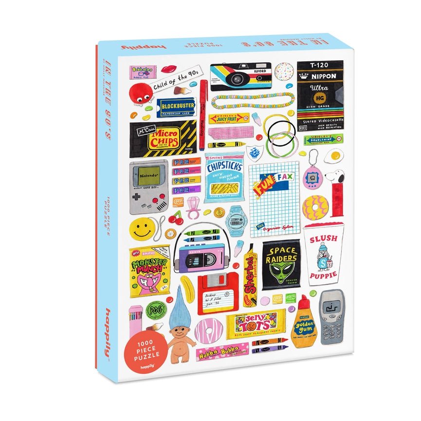 Addictive games happily puzzles: Retro in the 90s - 1000 Piece Premium Puzzle